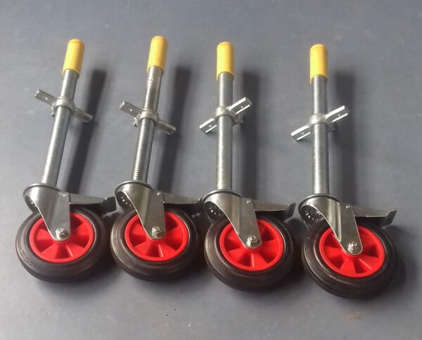Rubber wiel met stalen spindel - Afbeelding 2